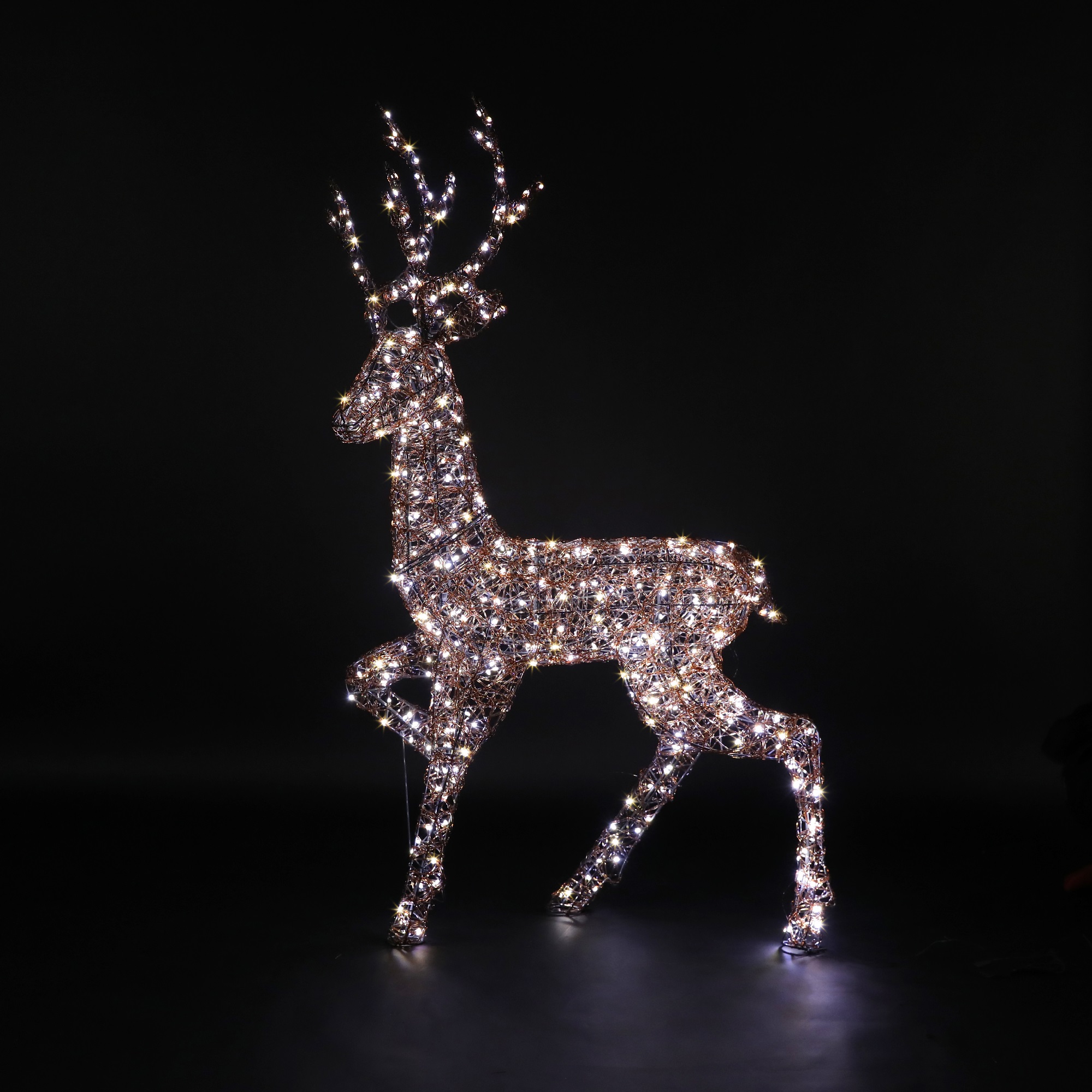 1.4M Copper Acrylic Richmond Stag with Wire Antlers