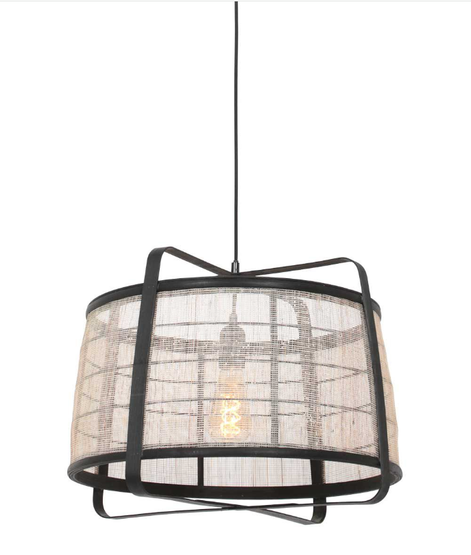 Steinhauer Capos Black Pendant Light c/w Jute