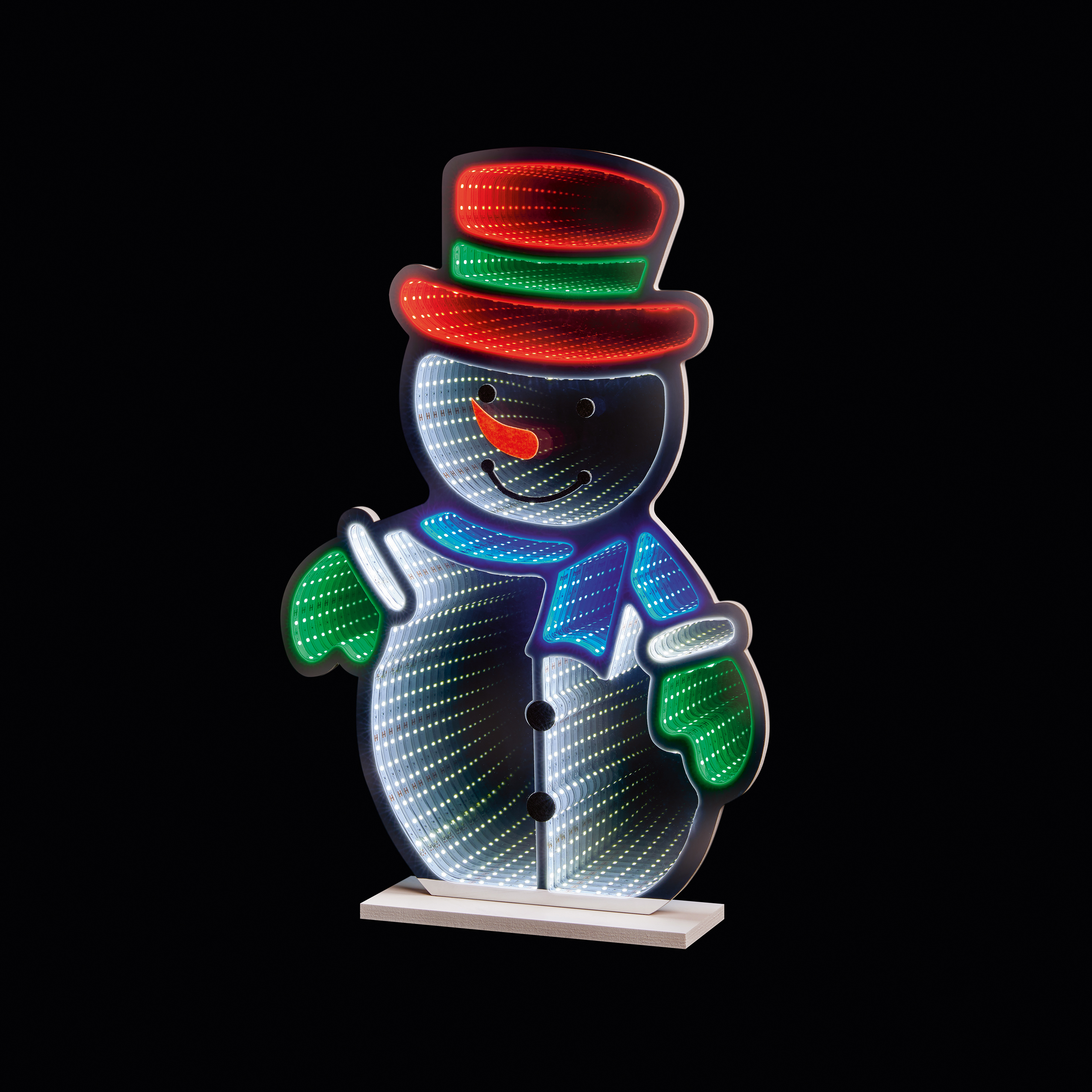 60cm Standing Snowman Inifinity Mirror