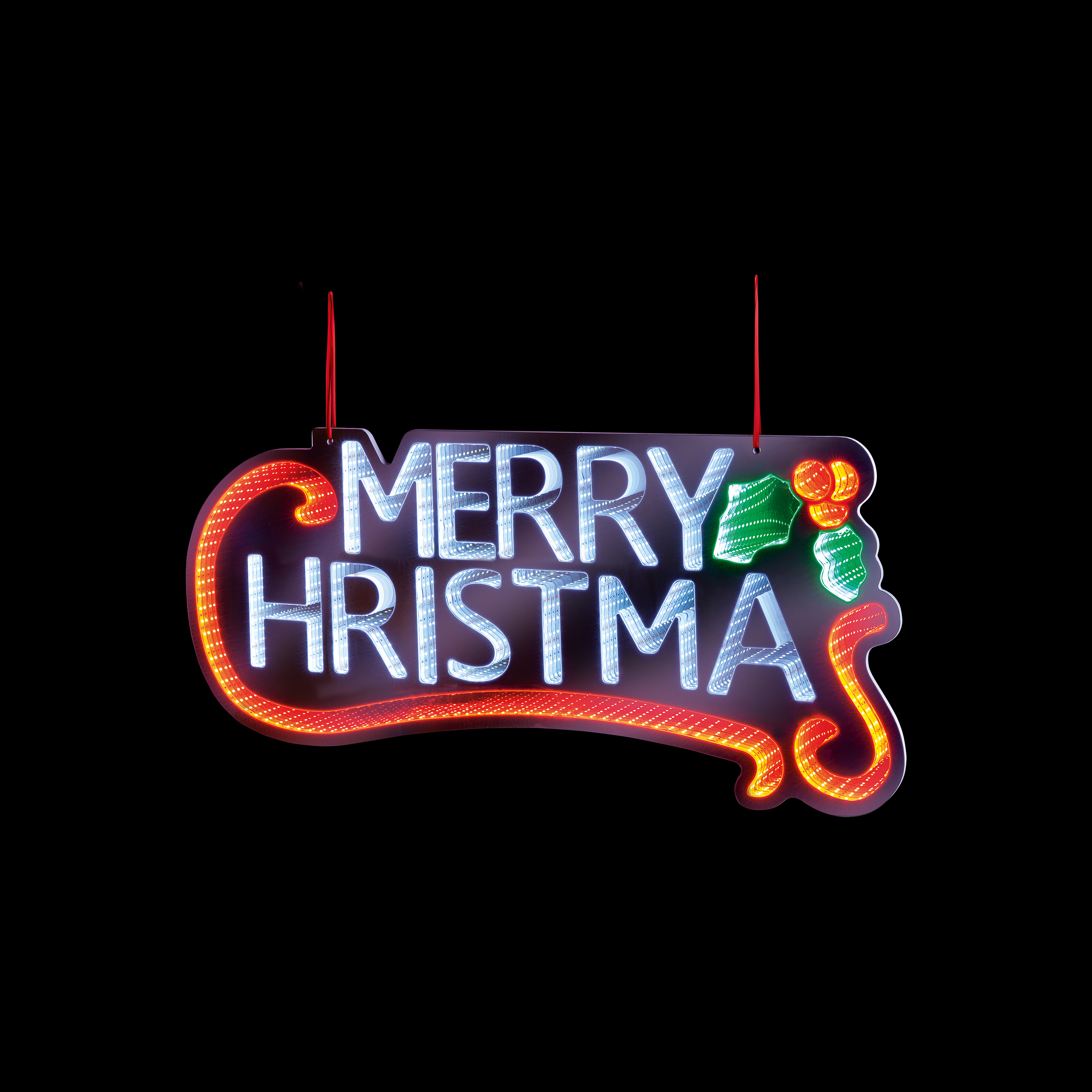 60cm Hanging Merry Christmas Infinity Mirror