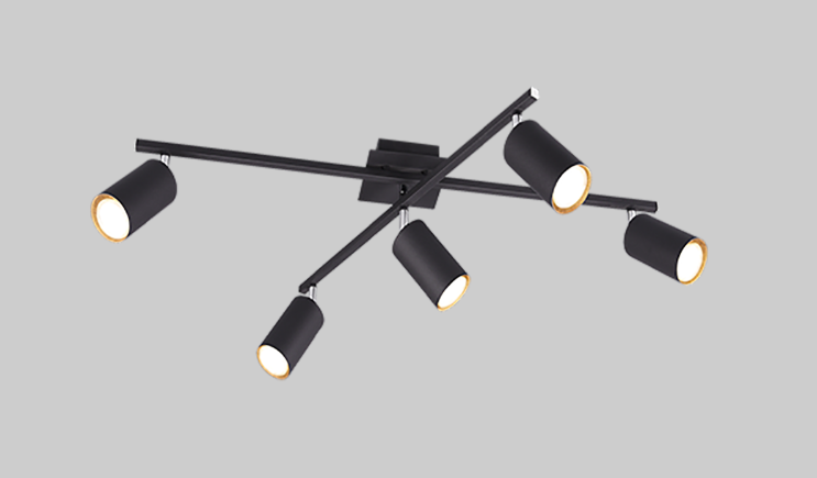 Marley Matt Black 5-Light Spotlights