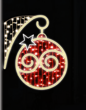 Post Bauble LED Rope Light Sign Red & Warm White