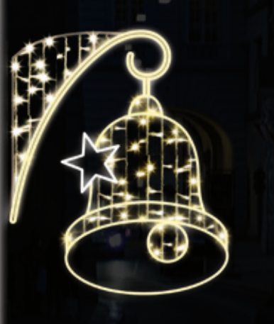 Post Bell LED Rope Light Sign White & Warm White