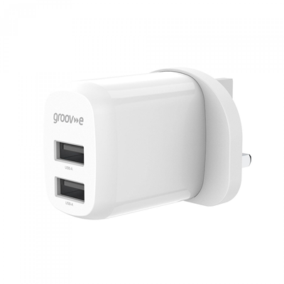Dual USB-A Mains Charger 12w