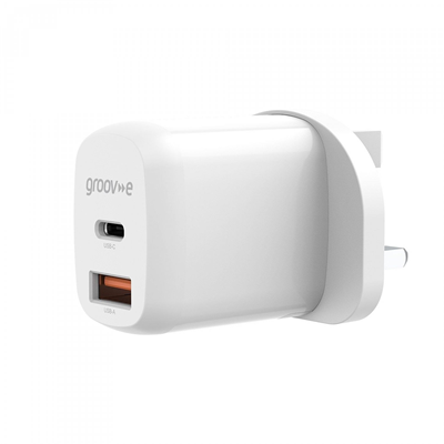 Dual USB-A & USB-C Mains Charger 20w