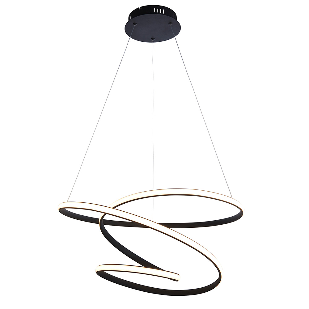 Dune Pendant Matt Blk WW LED 47.5W
