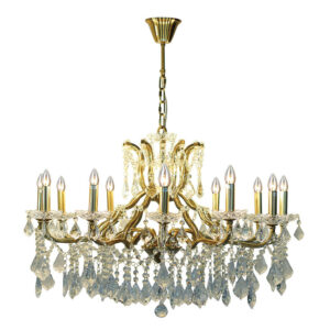 Toledo aged gold finish 12 light crystal fitting