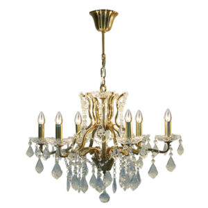 Toledo aged gold finish 6 light crystal fitting