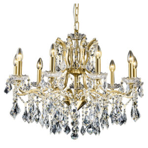 Toledo aged gold finish 9 light crystal fitting