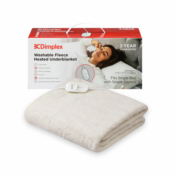 Single Washable Fleece Heated Underblanket