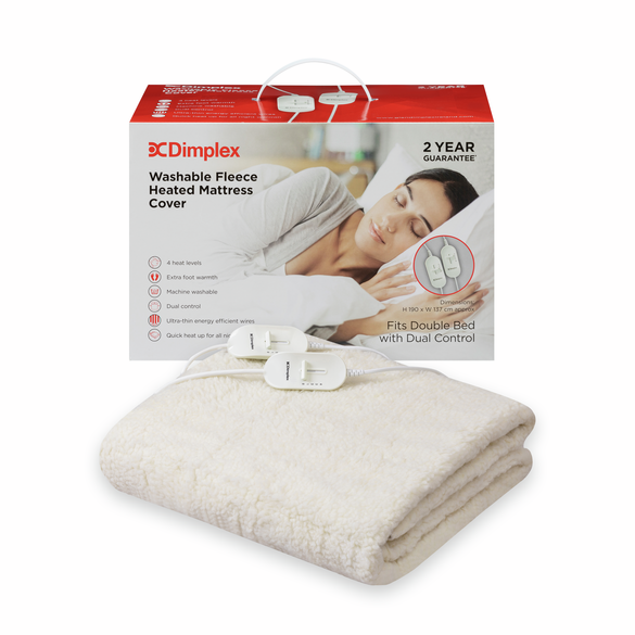 Double Dual Washable Fleece Heated Mattress Cover