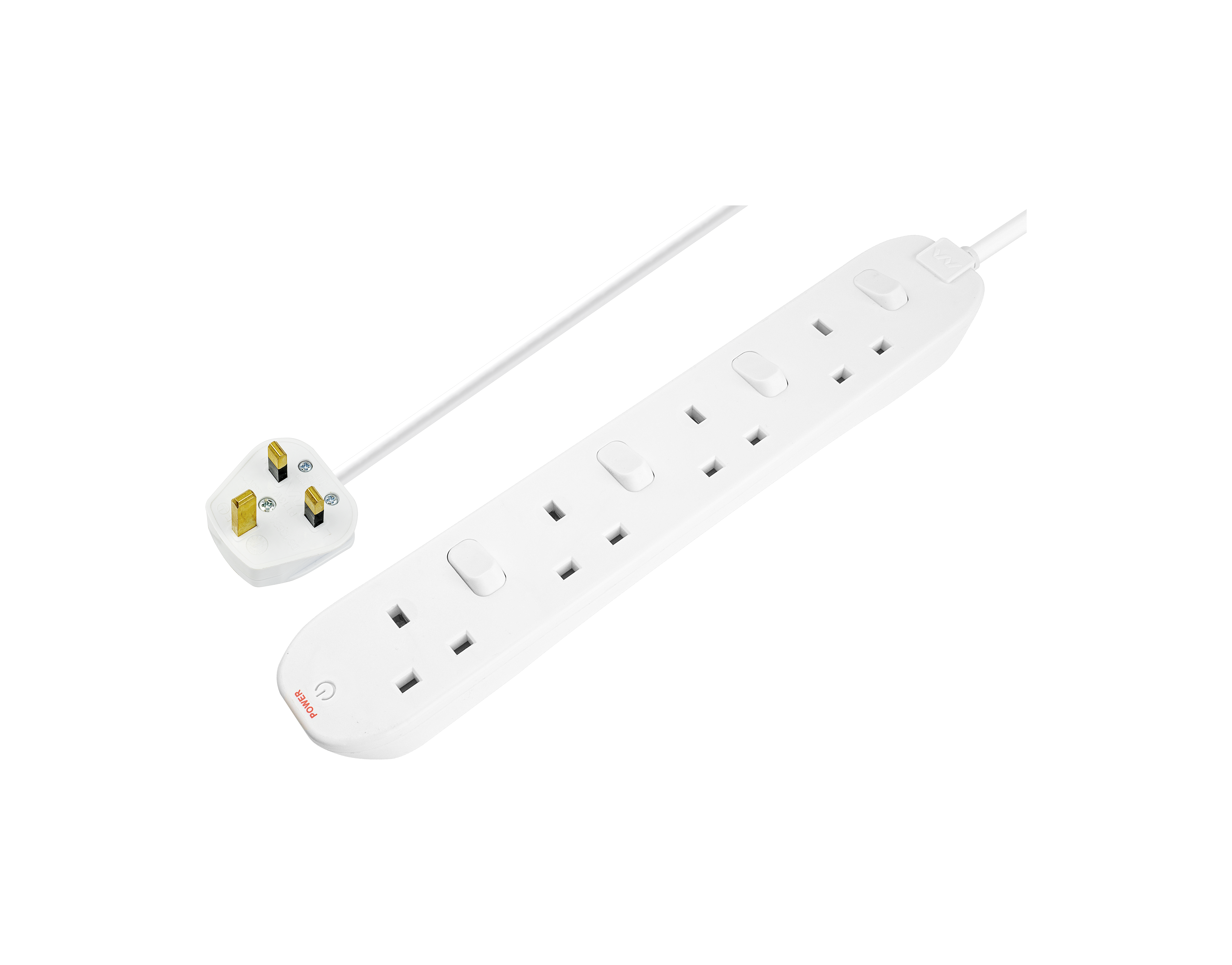 4 Gang 2 Metre Switched Extension Lead