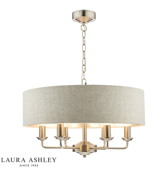 Sorrento 6lt Pendant Polished Nickel and Grey