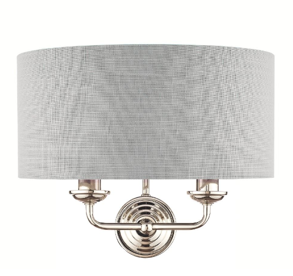 Sorrento 2lt Wall Light Polished Nickel and Silver