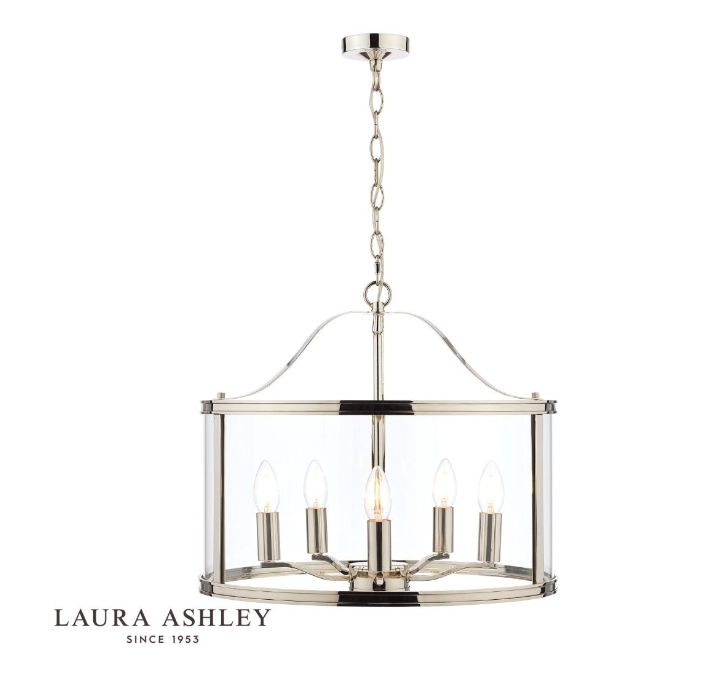 Harrington 5t pendant Polished Nickel and Glass