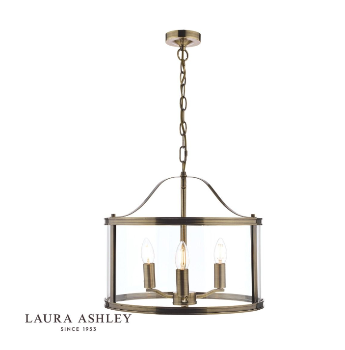 Harrington 3lt pendant AB and Glass