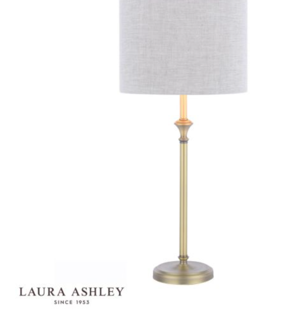 Laura Ashley Highgrove Table Lamp Matt Antique Brass With Shade