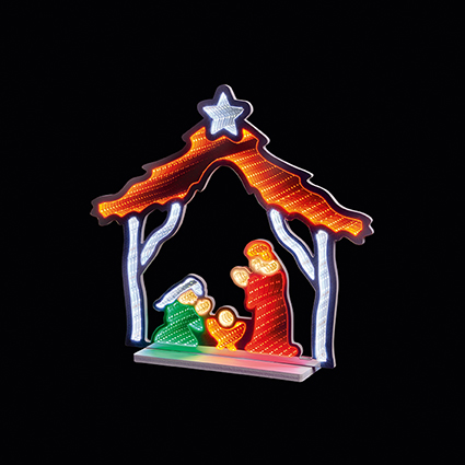 50cm Nativity Scene Table Top Infinity Mirror