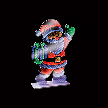 40cm Santa Holding Parcel Infinity Mirror