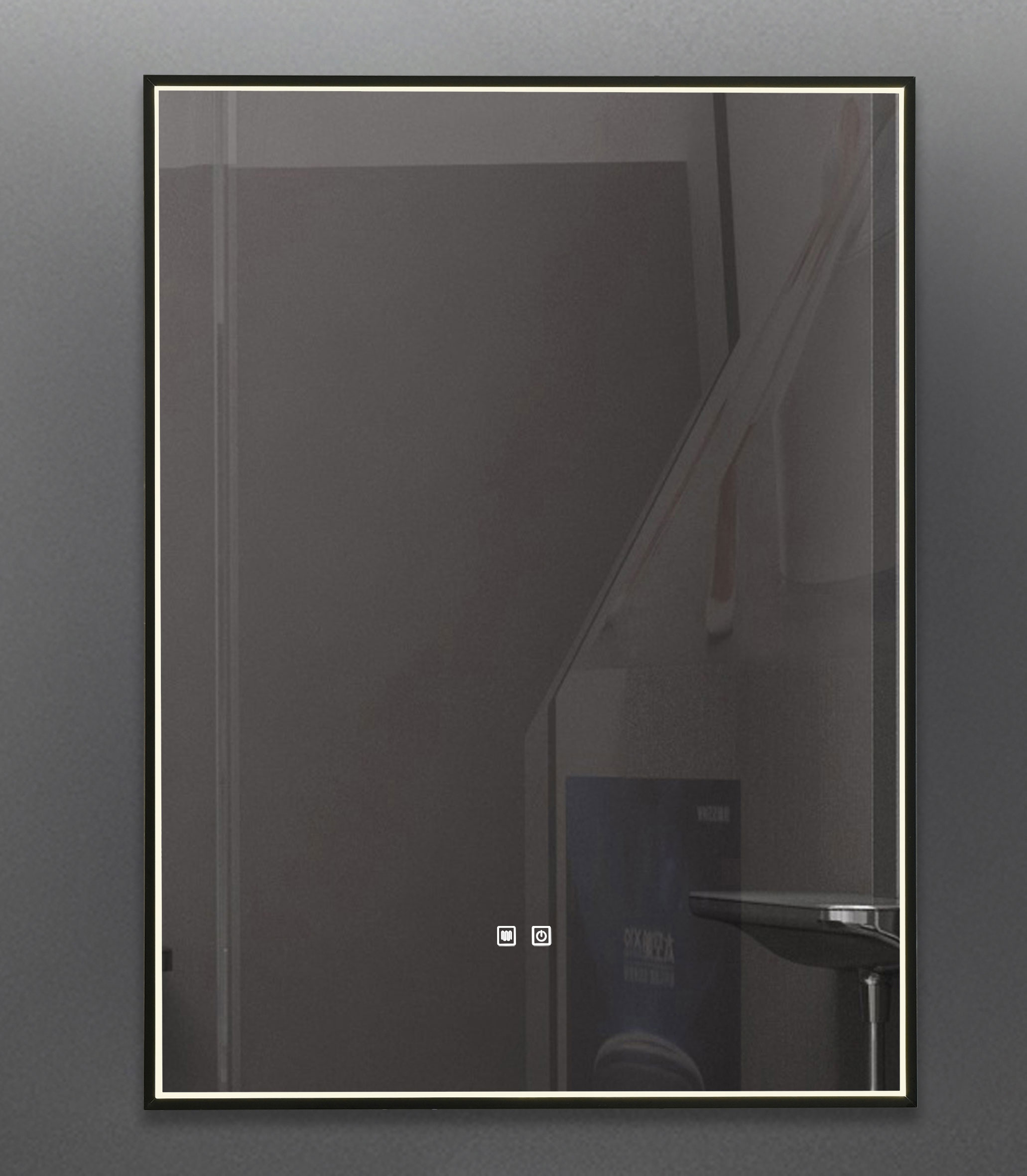 Fabro Black Square Mirror LED IP44