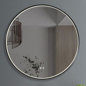 Fabro Black Round Mirror LED IP44