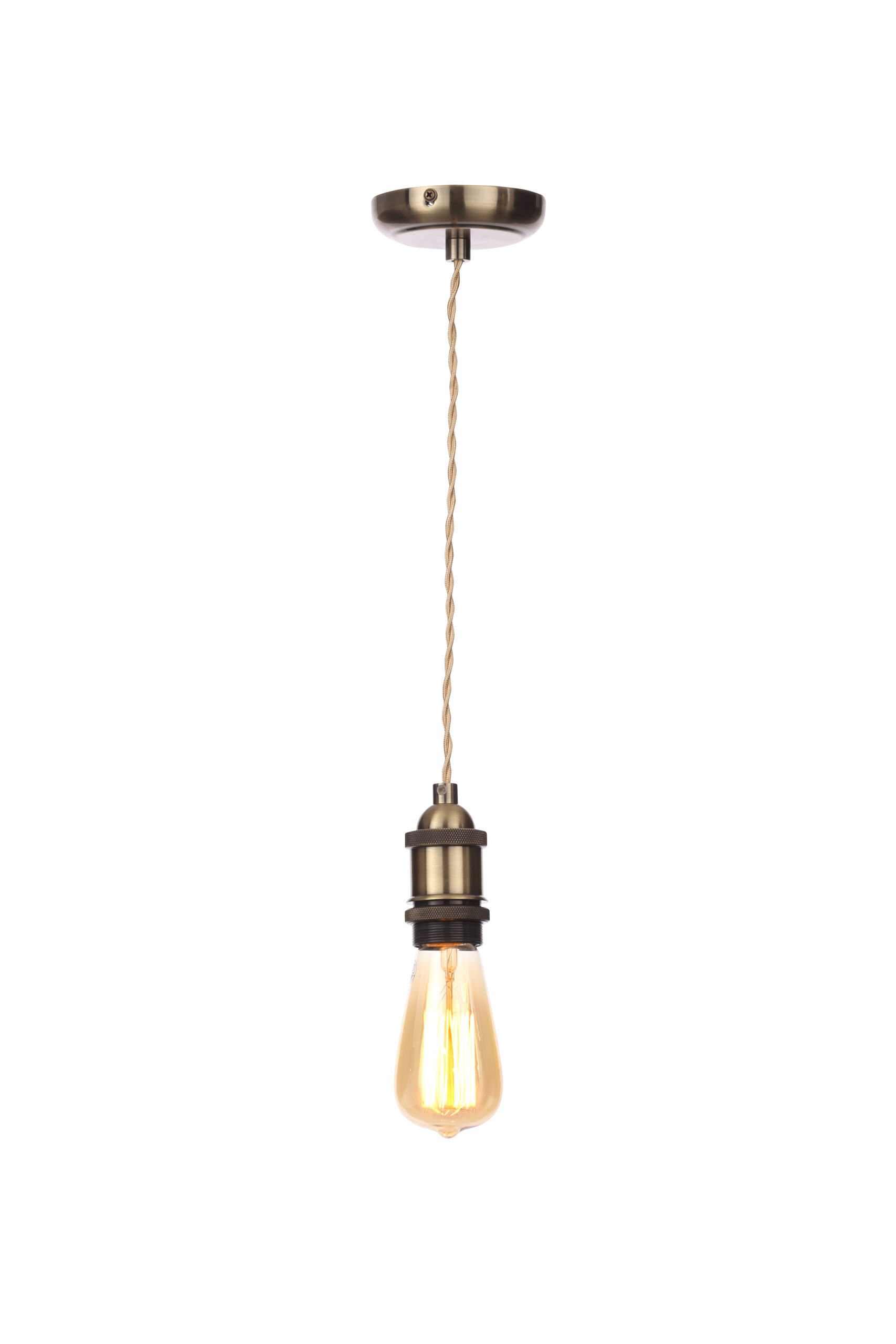 Cable Suspension Antique Brass with Braided Flex