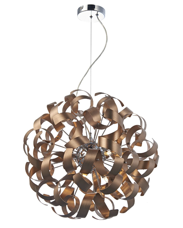 Rawley 9 light pendant copper