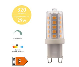 Dar  LED G9  3.5W  Lamp 3000K 320lmn. Dimmable
