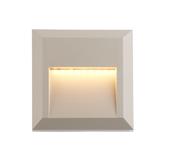Severus Square Indirect IP65 1W W/White Grey Wall