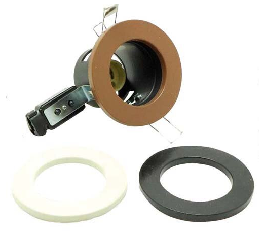 Litetron 240V PVC recessed downlight blk/whi/brw
