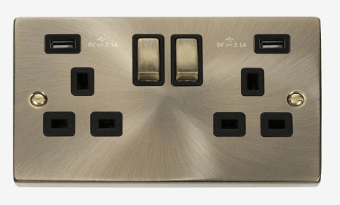 2G 13A SW SKT 4.2A USB DECO INGOT AB BK