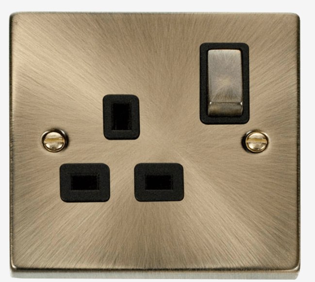 Deco 1g 13A DP ingot switched socket AB
