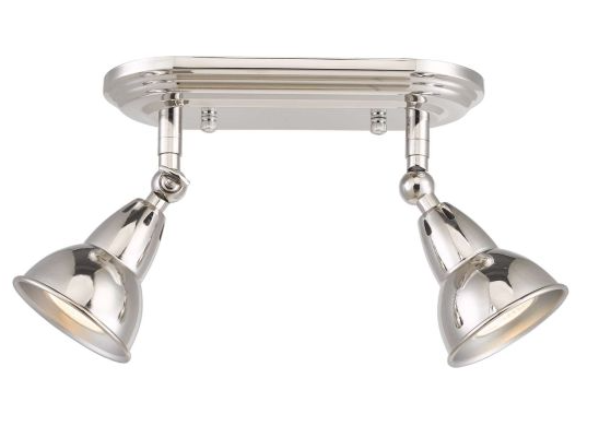 Nathaniel 2 Light Plate Spotlight Polished Nickel