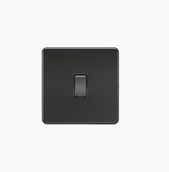 Screwless 10AX  1G 2-way Switch  matt blk