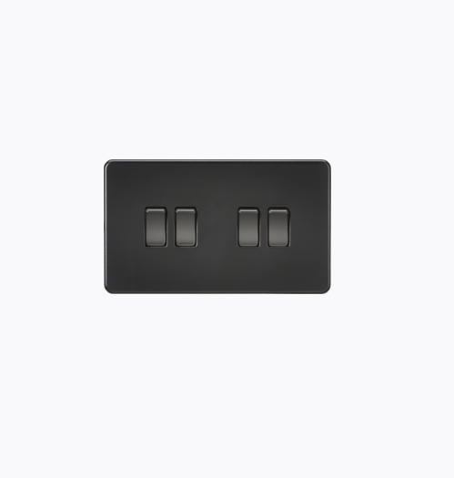 Screwless 10AX  4G 2-way Switch  matt blk