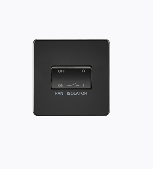 Screwless 10AX 3 Pole Fan Isolator Switch matt blk
