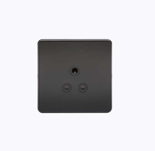 Screwless 5A Unswitched Socket matt black