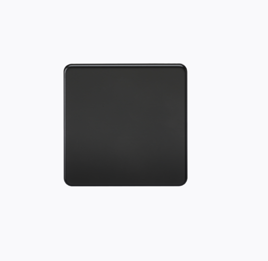 Screwless 1G blanking Plate matt black