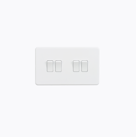 Screwless 10AX  4G 2-way Switch  Matt White