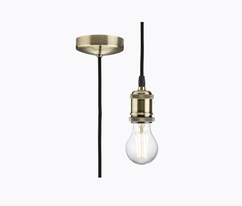 Knightsbridge Antique Brass Suspension E27