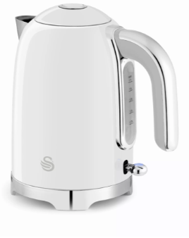 Swan Solace 1.7L Stainless Steel   Kettle- White