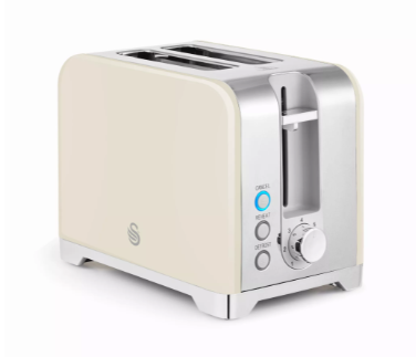Swan Solace 2 Slice Toaster Stainless - Cream